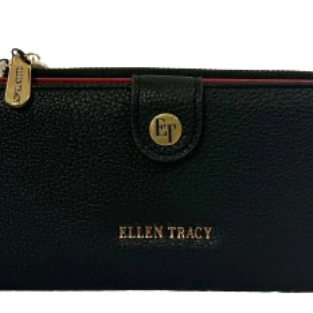NWT Ellen Tracy Wallet Black/Red